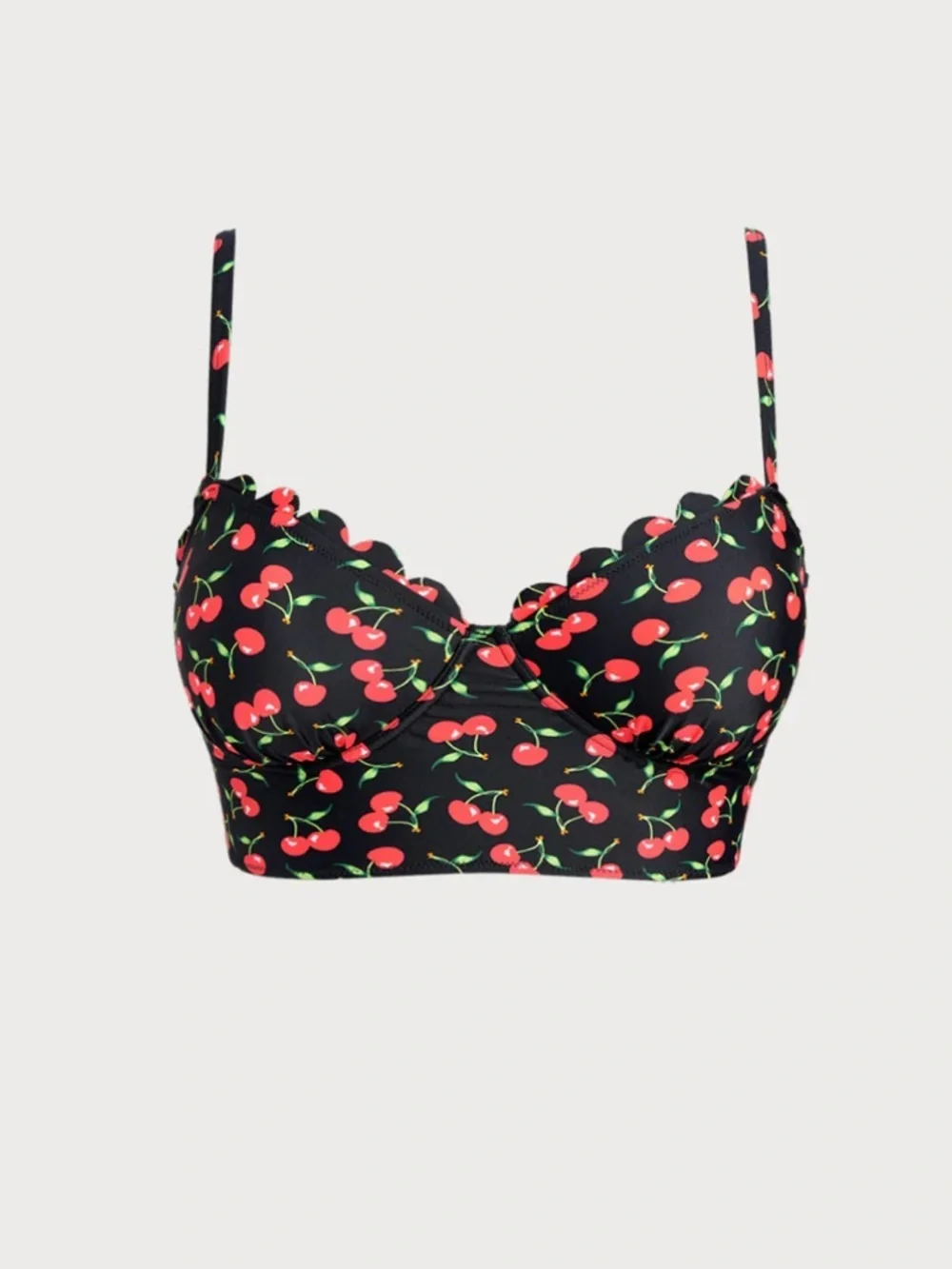Berlook Women's Bikini Black Cherry Top Criss Cross Plus 16 1X NWT